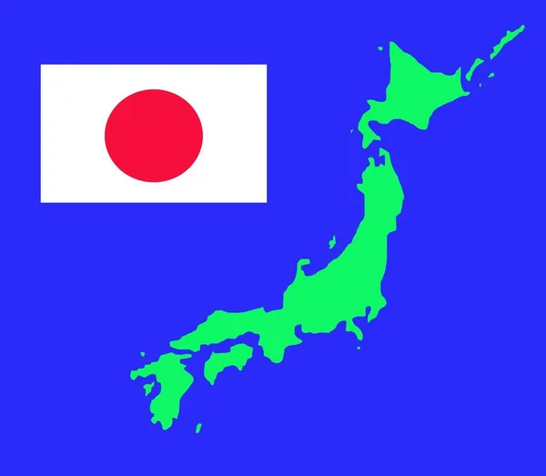 Japonya Adası Harita Anahattı Kırpma Yolu Ile Mavi Arka Plan — Stok fotoğraf