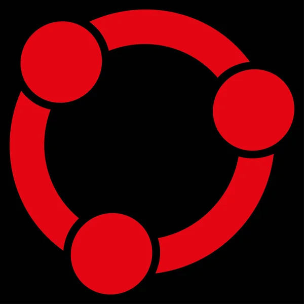 コラボレーション ラスター アイコン スタイルはフラットのシンボル 赤い色 丸みを帯びた角 黒の背景 — ストック写真