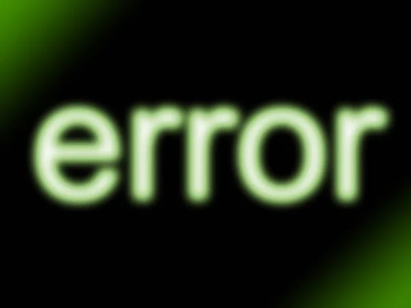 Astratto Verde Neon Bagliore Messaggio Errore — Foto Stock