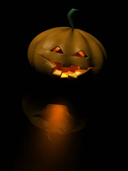 Pumpa Halloween Svart Bakgrund — Stockfoto