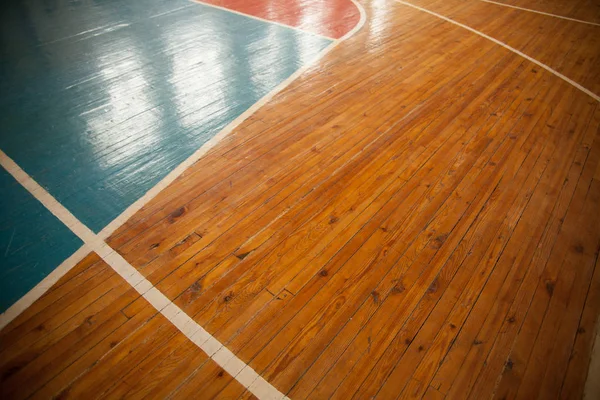 Quadra Basquete Fechar Com Reflexão Fundo Desportivo — Fotografia de Stock