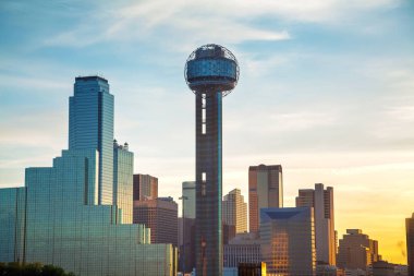 Dallas, Texas cityscape in the morning clipart