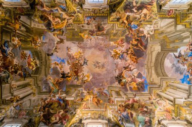Sant Ignazio Church paintings by painter Andrea Pozzo in Rome clipart