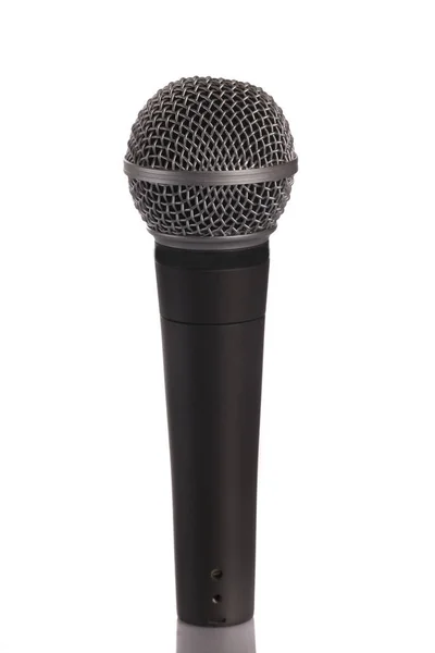 Microphone Micro Dynamique Isolé Sur Fond Blanc — Photo