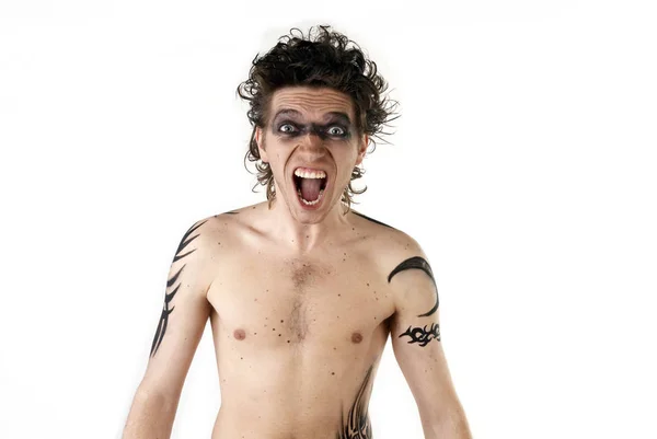 Άνθρωπος Τατουάζ Που Παρουσιάζουν — Φωτογραφία Αρχείου
