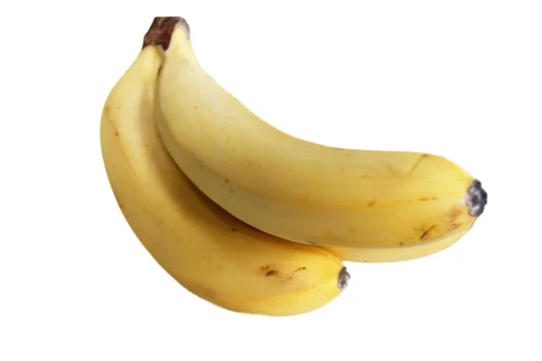 Bananas Monte Deitado Isolado Fundo Branco — Fotografia de Stock
