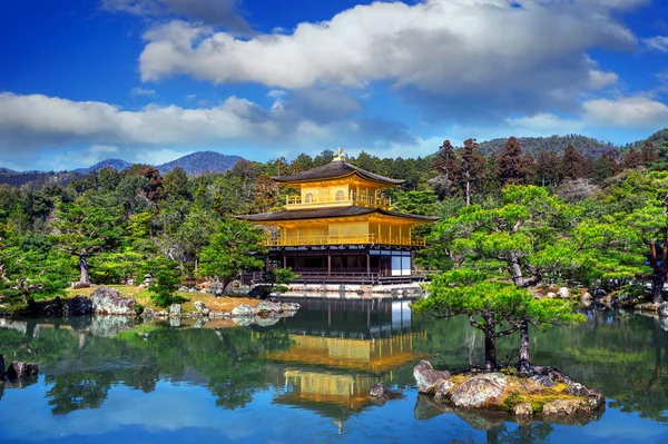 Χρυσό Περίπτερο Ναός Kinkakuji Στο Κιότο Ιαπωνία — Φωτογραφία Αρχείου