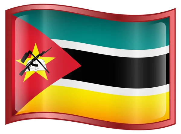 Icono Bandera Mozambique Aislado Sobre Fondo Blanco —  Fotos de Stock