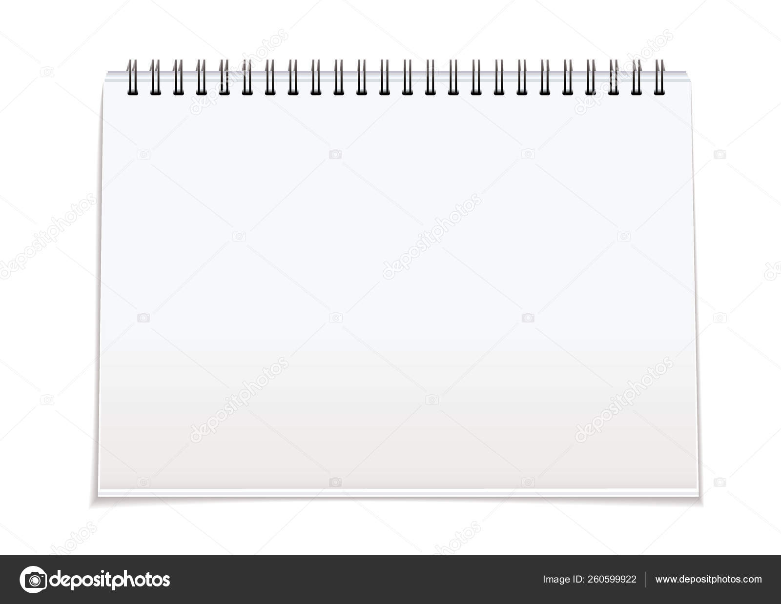 Plain White Paper Note Pad Spiral Bind Spine Shadow Stock Photo Image By C Yayimages