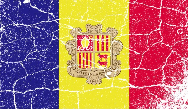 Bandiera Andorra Con Vecchia Texture Illustrazione — Foto Stock
