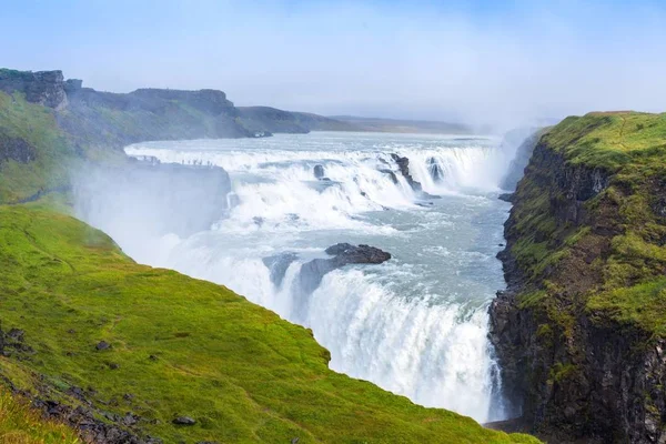 Gulfoss Goldener Wasserfall Island — Stockfoto