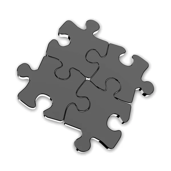 Cztery Puzzle Metalic Hite Ilustracja — Zdjęcie stockowe