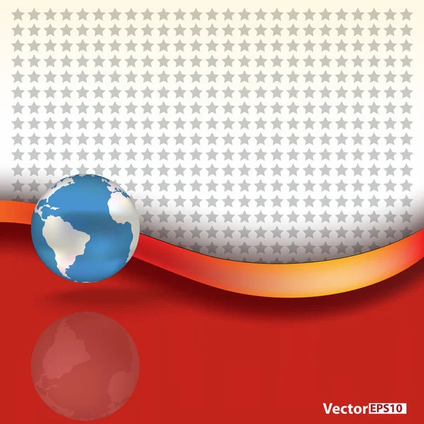 Abstrakter Hintergrund Mit Blauem Globus Auf Rotem Hintergrund — Stockfoto