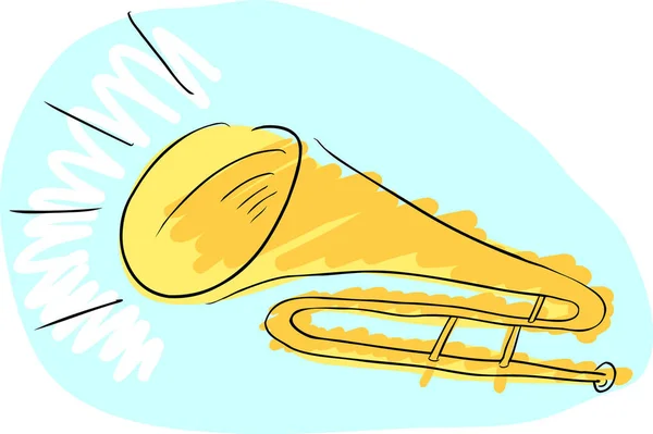 Рисунок Тромбона Звуком Исходящим — стоковое фото