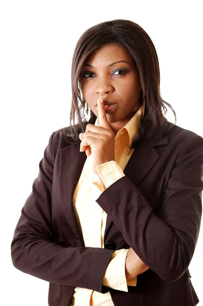 Image Businesswoman Commanding Silence — Stock Photo, Image