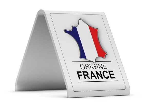 Francouzská Produktu Štít Nad Bílým Pozadím — Stock fotografie