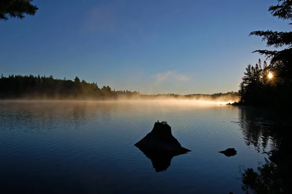 알곤킨 공원의 아름다운 호수에서 일출과 — 스톡 사진