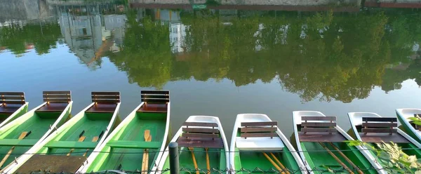 Barcos Rio Neckar Tuebingen Sudoeste Alemanha — Fotografia de Stock