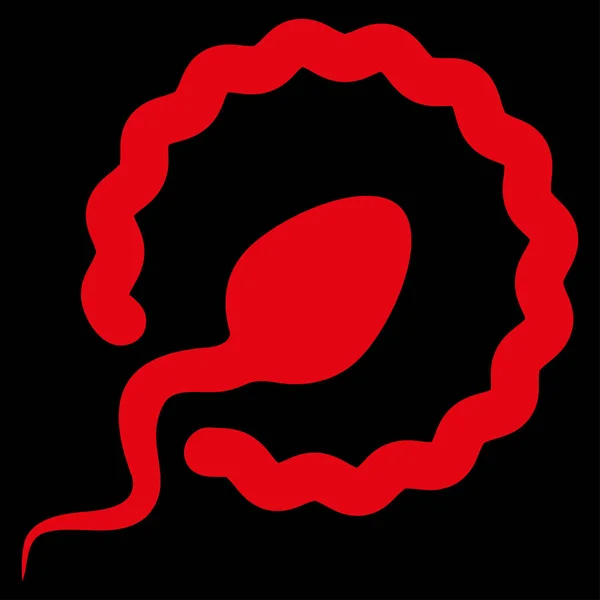 Ícone Raster Penetração Esperma Estilo Símbolo Plano Cor Vermelha Ângulos — Fotografia de Stock