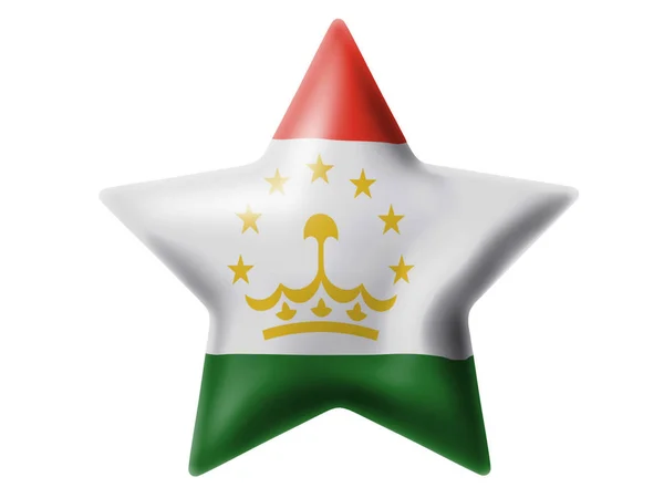 Bandeira Tajique Estrela Brilhante — Fotografia de Stock
