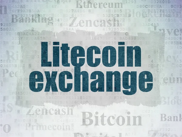 Cryptocurrency Concept Geschilderde Blauwe Tekst Litecoin Exchange Digitale Data Papier — Stockfoto