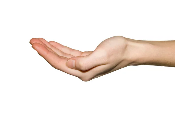 Egy Üres Fehér Alapon Izolált Kéz — Stock Fotó