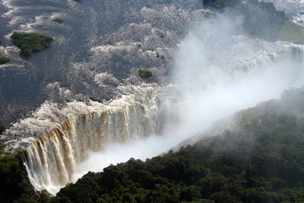 Nézet Victoria Falls Zimbabwében — Stock Fotó