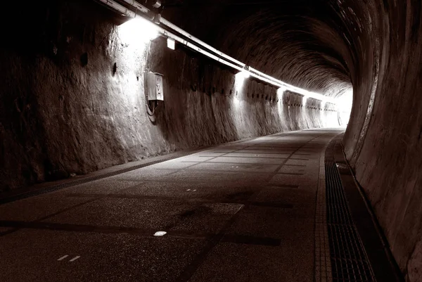 Sépie Osamělý Tunel — Stock fotografie