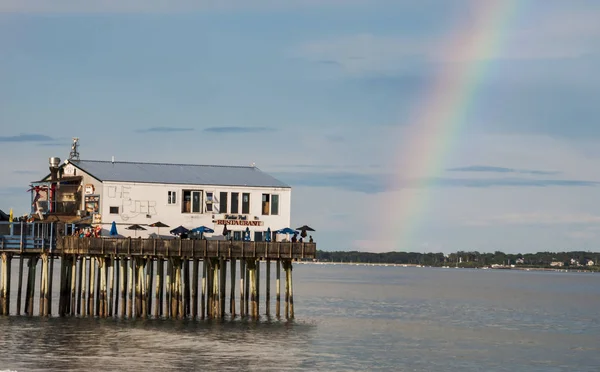 Cais Arco Íris Old Orchard Beach Maine Nos Eua — Fotografia de Stock