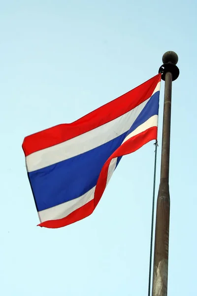 Thailändska Nationella Flaggan Närbild — Stockfoto