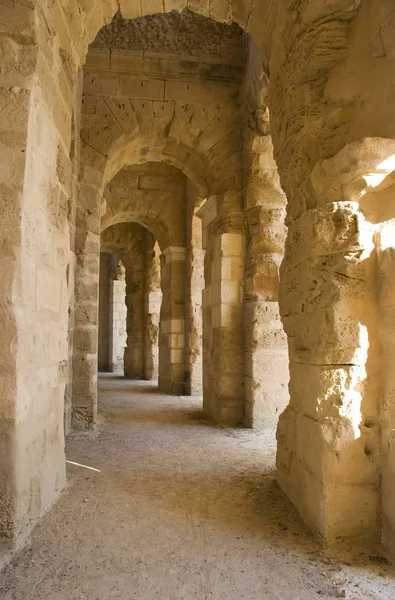 Antiguo Corredor Través Ruinas Coliseo — Foto de Stock