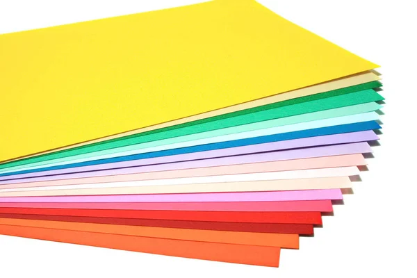 Barva Papíru Bílém Pozadí — Stock fotografie