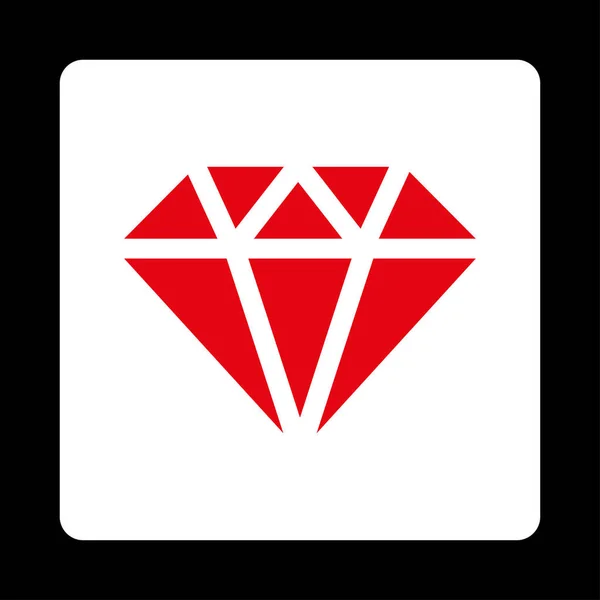 다이아몬드 아이콘입니다 스타일은 빨간색과 흰색의 사각형 — 스톡 사진
