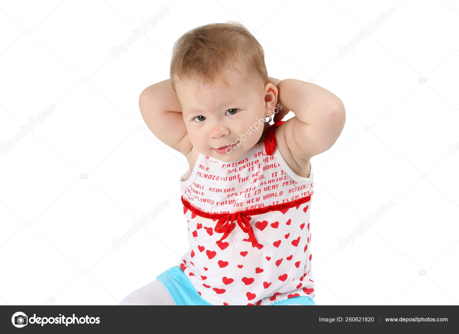 小さな顔の子供の女の子かわいい女の子の赤ちゃん ストック写真