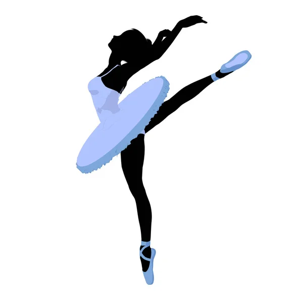 Ballerina Silhuett Mot Vit Bakgrund — Stockfoto