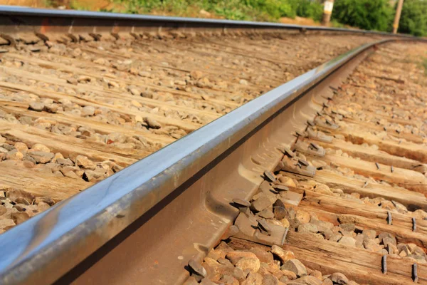 Paslı Ama Yine Kullanışlı Bir Demiryolu Açı Çekim — Stok fotoğraf