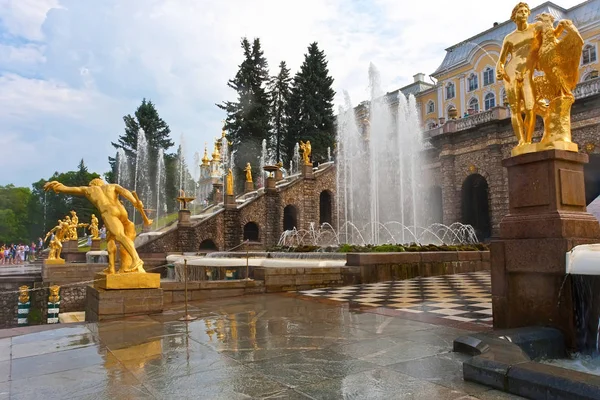 Fountains Petrodvorets Peterhof Saint Petersburg Russia — Stock Photo, Image