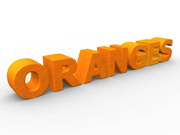 Het Woord Sinaasappelen Met Oranje Textuur — Stockfoto