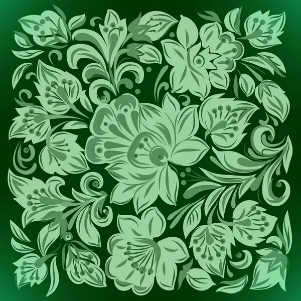 Abstracte Achtergrond Met Groene Floral Ornament — Stockfoto