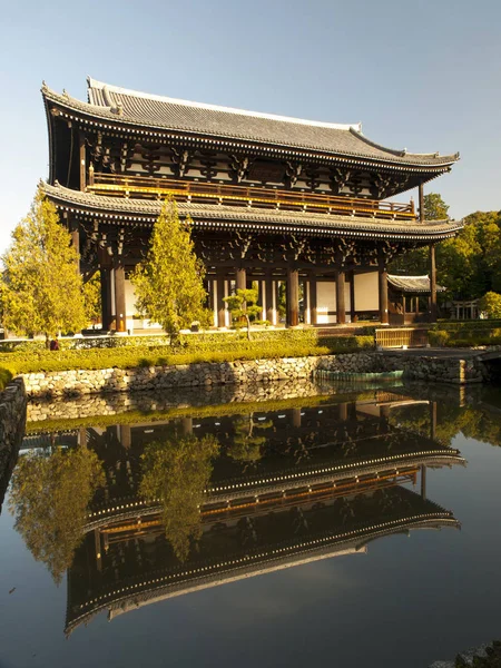 Πύλη Sanmon Εθνικός Θησαυρός Της Ιαπωνίας Στο Ναό Τοφουφούτζι Κιότο — Φωτογραφία Αρχείου