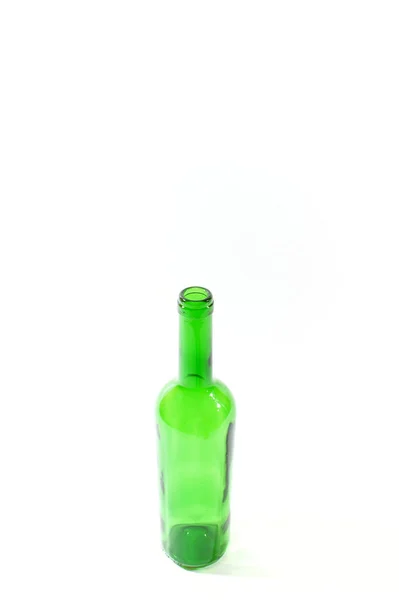 Groene Fles Geïsoleerd Witte Achtergrond — Stockfoto