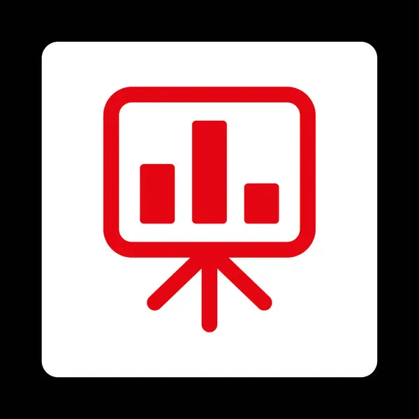 Ícone Exibição Este Botão Quadrado Arredondado Plano Usa Cores Vermelhas — Fotografia de Stock
