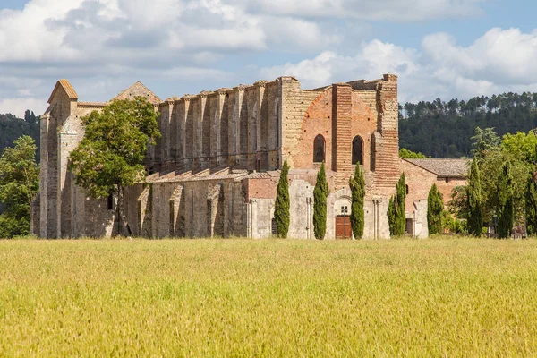 Італія Регіоні Тоскана Середньовічні San Galgano Абатство — стокове фото