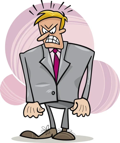 Χιουμοριστική Εικόνα Γελοιογραφία Του Αφεντικό Πολύ Θυμωμένος — Φωτογραφία Αρχείου