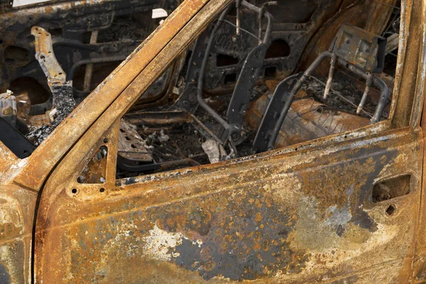 車のインテリアの焼損 — ストック写真