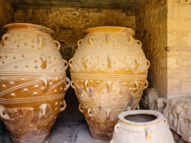 Giant amphoras at Knossos palace, Greece clipart