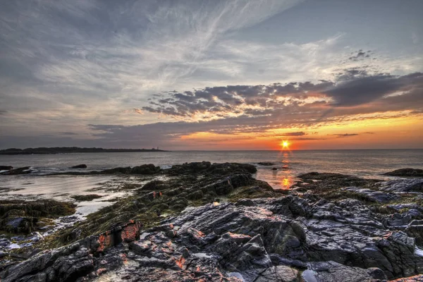 Faro Wood Island Amanecer Desde Santuario East Point — Foto de Stock