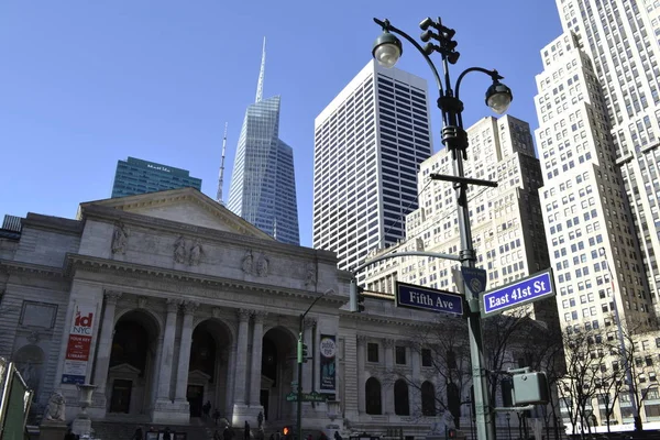 Veřejná Knihovna Nyc Kterou Navrhl Carrre Hastings Byla Dokončena Roce — Stock fotografie