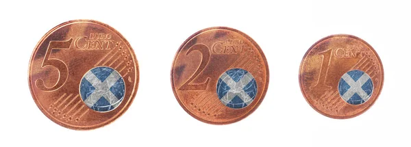 Concepto Unión Europea Céntimos Euro Bandera Escocia —  Fotos de Stock