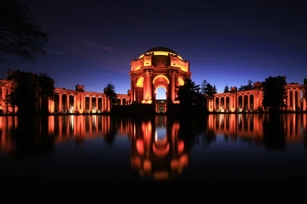 Museo Del Palacio Bellas Artes Por Noche San Francisco — Foto de Stock